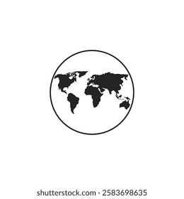 Globe earth vector icon. Illustration.