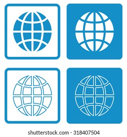 Globe earth vector icon . Vector illustration