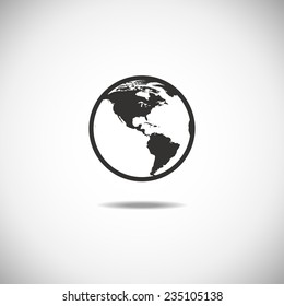 Globe earth vector icon on a white background