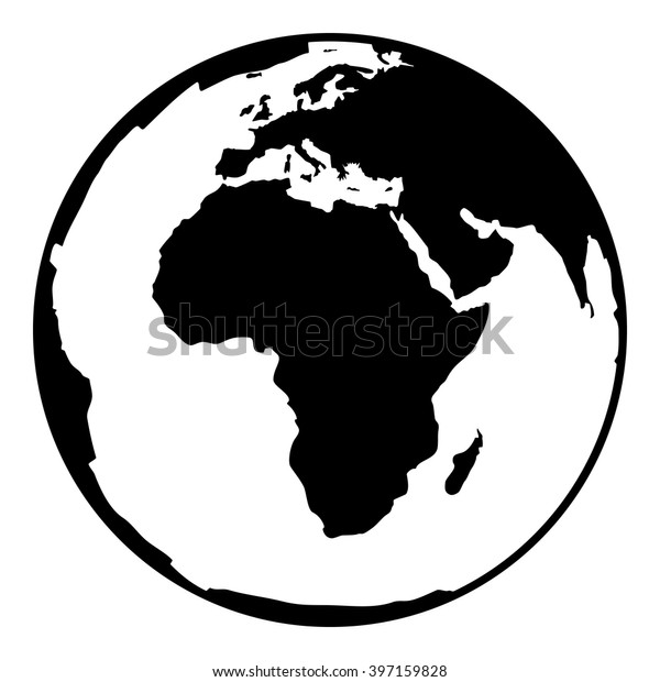 vector globe black and white