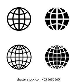 Globe earth vector icon set