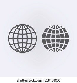 Globe earth vector icon set . Vector illustration