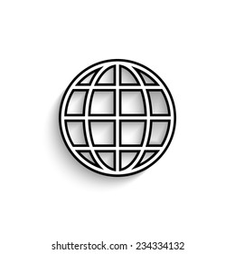 Globe earth - vector icon with shadow