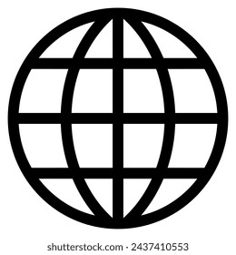 Globe earth vector icon. Web image, website, homepage icon set. Internet globe line art icon for apps and websites. Earth globe icon.