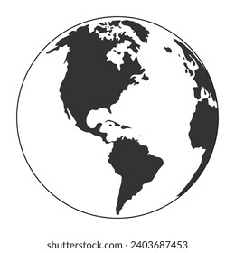 globe earth vector icon. World sphere map vector ilustration.