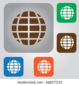 Globe earth vector icon. world Icon. Modern flat pictogram, business, marketing, internet concept. Logo illustration