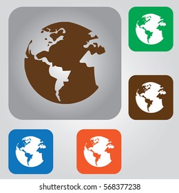 Globe earth vector icon. world Icon. Modern flat pictogram, business, marketing, internet concept. Logo illustration