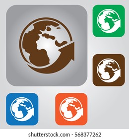 Globe earth vector icon. world Icon. Modern flat pictogram, business, marketing, internet concept. Logo illustration