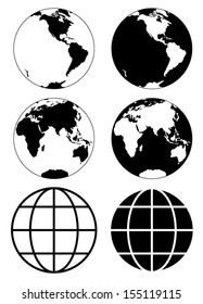 Globe earth vector icons