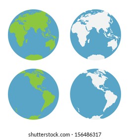 Globe earth vector icons