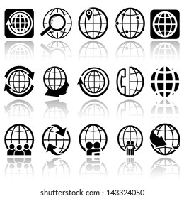 Globe earth vector icons. EPS 10.