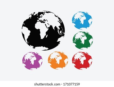 Globe earth vector icons  idea design
