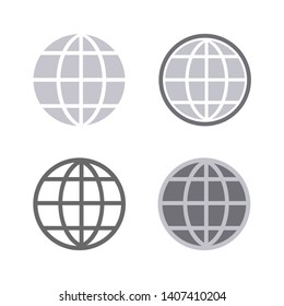 Globe earth vector icons set