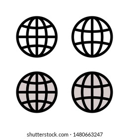 Iconos de vectores de tierra de globo.Vector mundial de Internet
