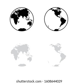 Globe earth vector icons set