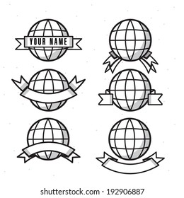 Globe earth vector icons set - vector illustration