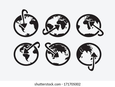 Globe earth vector icons themes idea design 