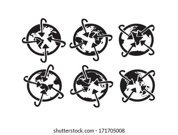 Globe earth vector icons themes idea design 