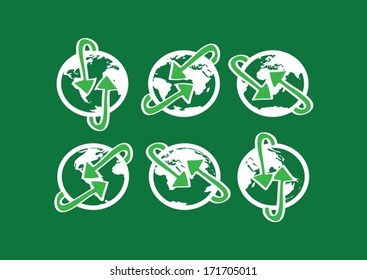 Globe earth vector icons themes idea design 