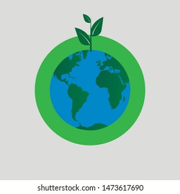 Globe Earth vector illustration. Blue and green colors,isolated on background. Amazing for wallpers, logo,icon etc. Simply design