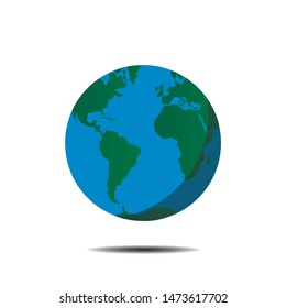 Globe Earth vector illustration. Blue and green colors,isolated on background. Amazing for wallpers, logo,icon etc. Simply design