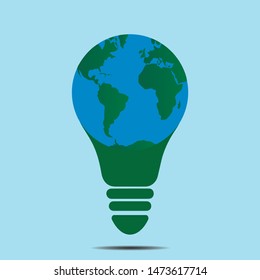 Globe Earth vector illustration. lightbulb version,isolated on background. Amazing for wallpers, logo,icon etc. Simply design