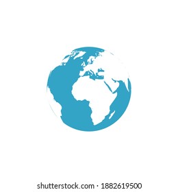 Globe earth vector illustration, world planet in flat style