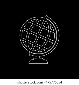 Globe earth  - white vector icon