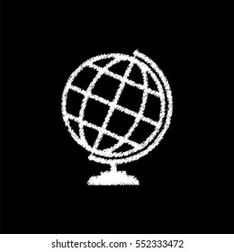 Globe earth - white  vector icon