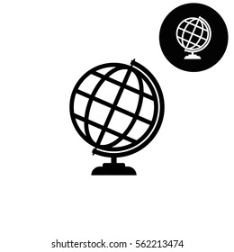 Globe earth  - white vector icon