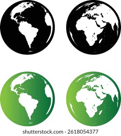 globe, earth, world logo set with vector