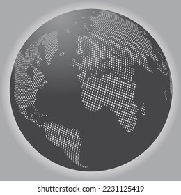 Globe earth world map background make with dot shape in gray color. cercal global shape for business or any purpose.