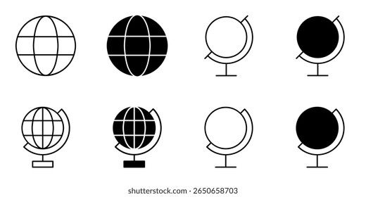 globe, education, earth, geography icon set
