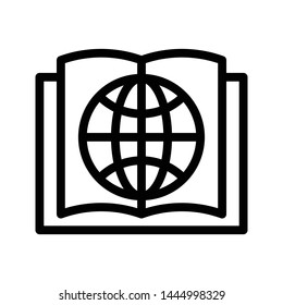globe education glyph flat vector icon
