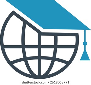 Globo con el archivo de Vector del sombrero de la educación