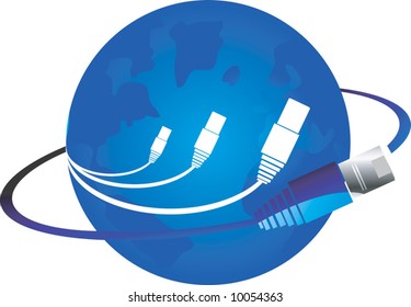 a globe and electrical connection pins	