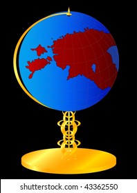 the globe of estonia. vector illustration