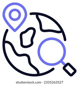 Los iconos de exploración de globo pueden utilizarse para uiux, infografía, etc