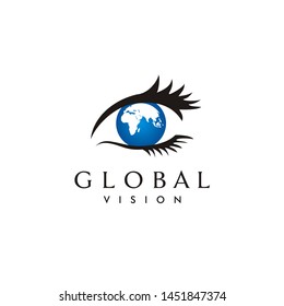 Globe and Eye for Global Vision Trading Business logo design