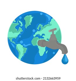 globe faucet water icon isolated