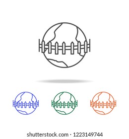 globe and fence icon. Elements of trade war in multi colored icons. Premium quality graphic design icon. Simple icon for websites, web design, mobile app, info graphics