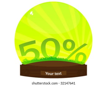 globe with fifty percent