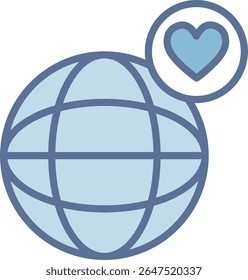 Globales gefülltes Blauton-Symbol