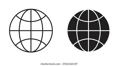 Globe Filled flat icons set for apps and web ui designs.