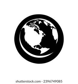 Globe filled icon. Simple vector sign