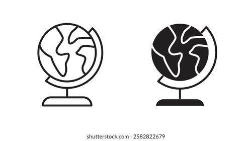 Globe filled and outlined icons vectors on white background