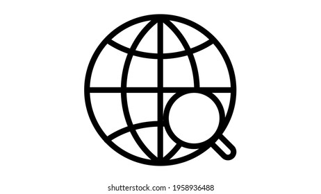 globe find search seo single isolated icon with outline style