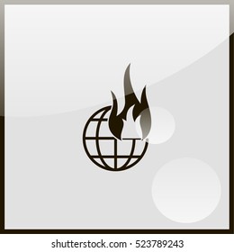 Globe fire Icon.