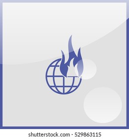 Globe fire Icon.