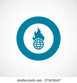globe fire icon, on white background